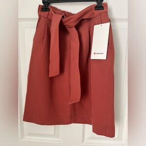 NWT Lululemon noir skirt terracotta orange color high rise